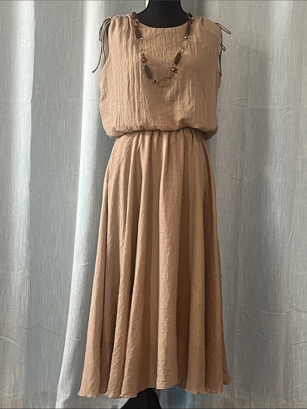 Women's Taupe Midi Skirt Set
